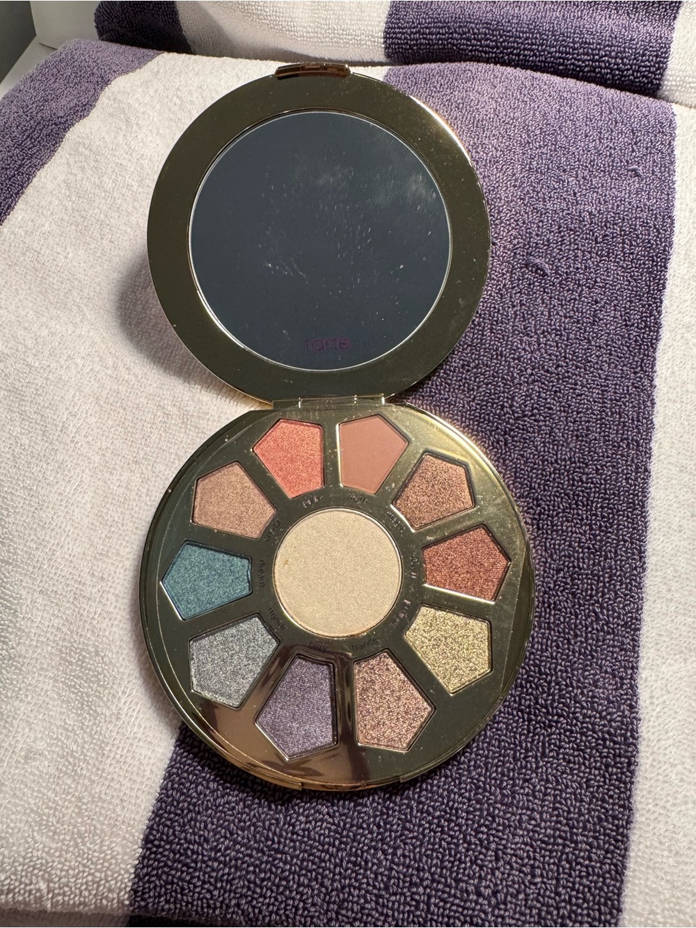 tarte Eyeshadow Palette - gold, copper, bronze, teal, silver, purple